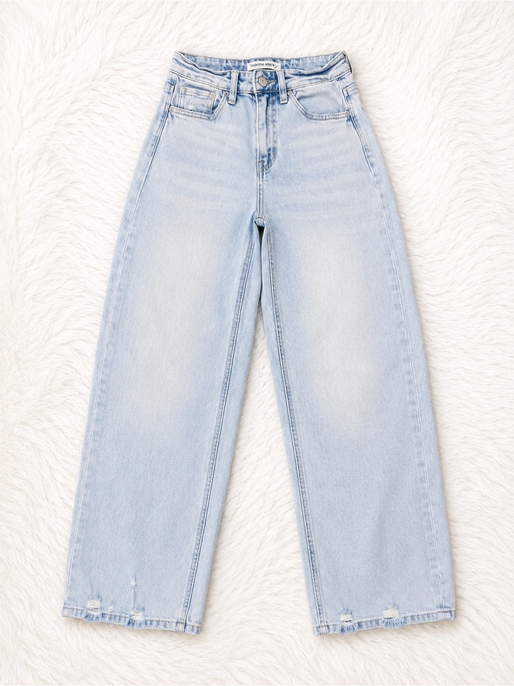Flying Monkey Icon Cropped Wide Leg Jeans Size 23 High Rise Light Wash Y2K Denim